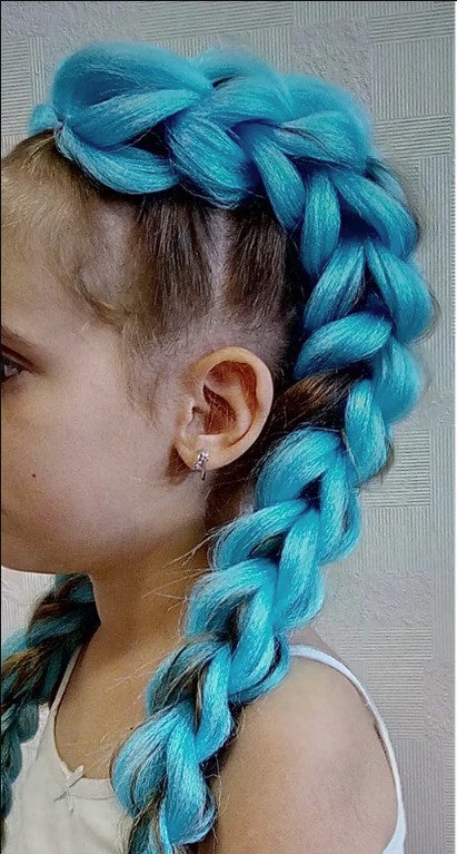 Extensie par sintetic pentru impletituri, Zola®, albastru, 60 cm Extensie par sintetic pentru impletituri, Zola®, albastru, 60 cm